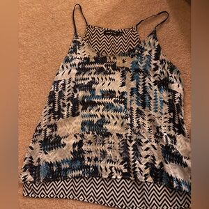 Trendy Blue and Black Patterned Women's Top